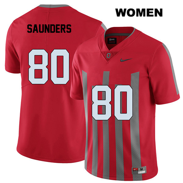 Ohio State Buckeyes Women's C.J. Saunders #80 Red Authentic Nike Elite College NCAA Stitched Football Jersey SR19T84JD